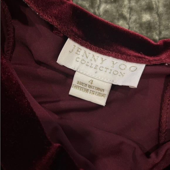 Anthropologie BHLDN Jenny Yoo Bentley Velvet Burgundy Midi Dress - Picture 6 of 7